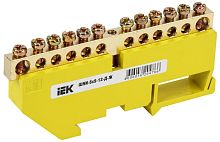 Шина неизолированная IEK PE "земля" ШНИ-6х9-12-Д-Ж 12 групп желтый картинка 